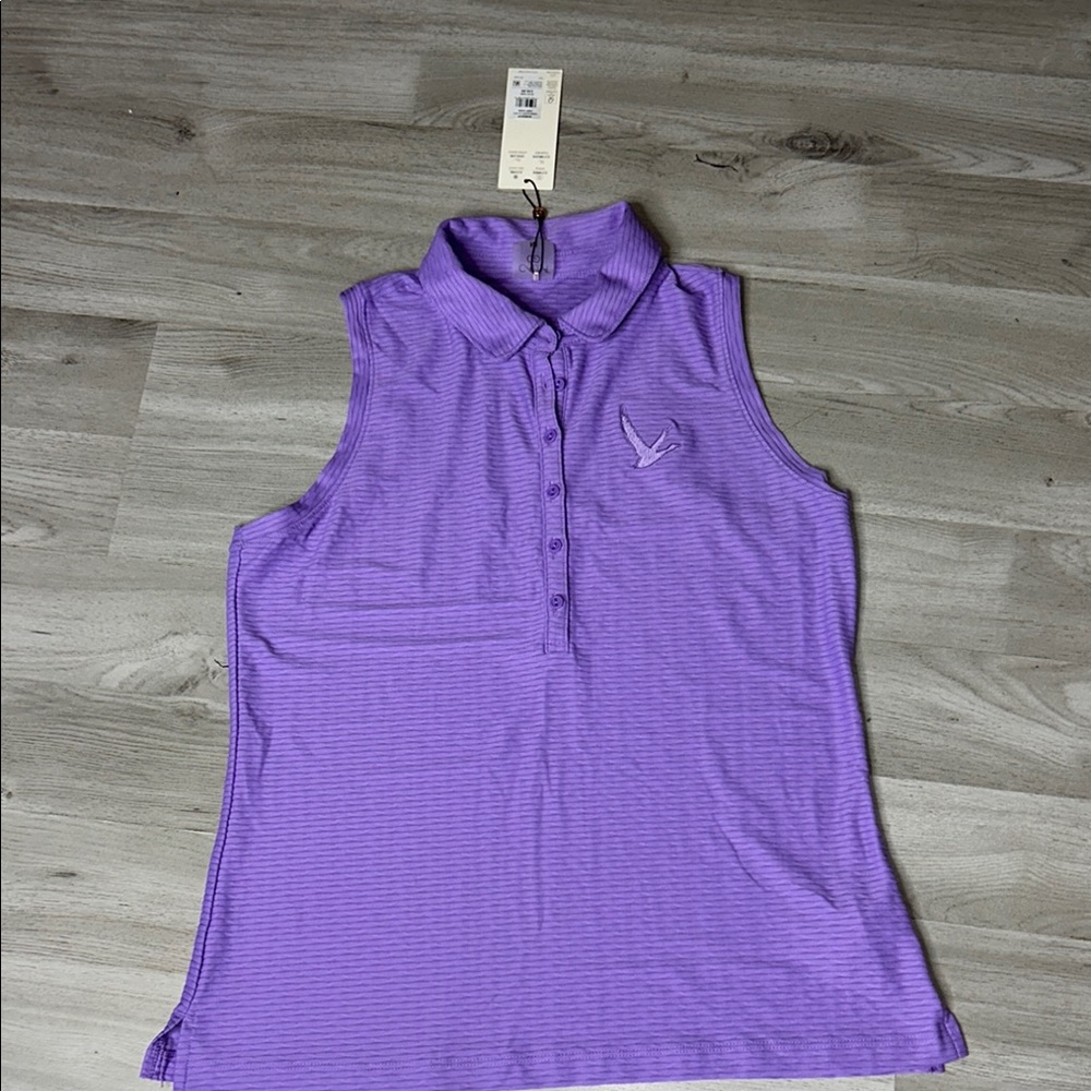 CALIA by Carrie Underwood Purple Sleeveless Fitted Polo Tank